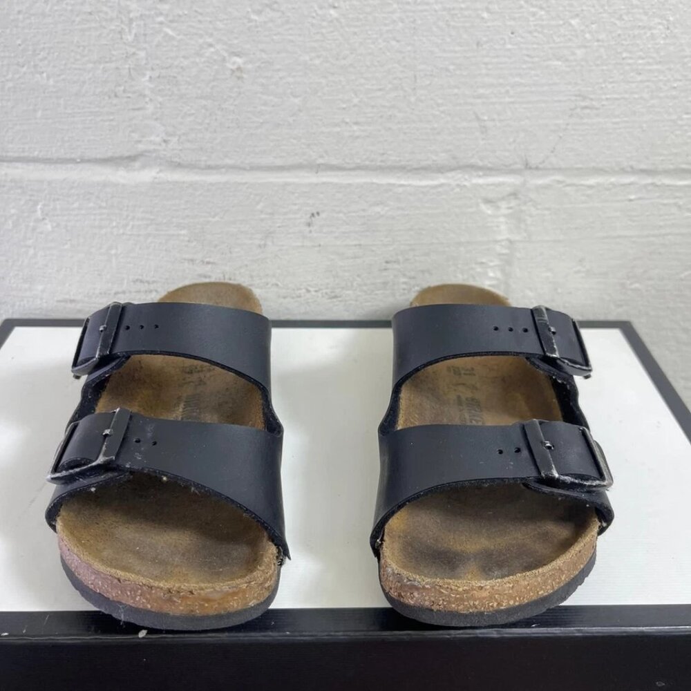 Birkenstock Arizona Black Leather Slide Sandals Slip On Kids Size 31 EU/13 US